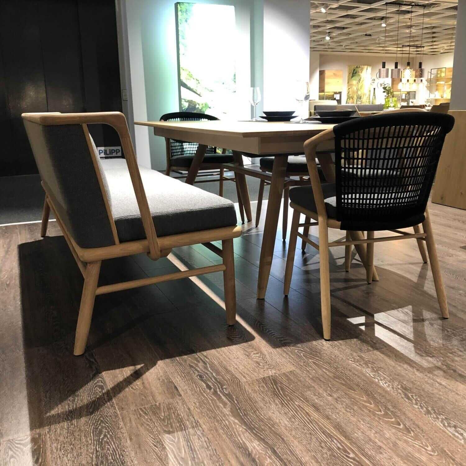 Voglauer - Essgruppe V-Aura Living Esstisch Eiche Select Geölt mit Bank und 4 Stühlen - 5