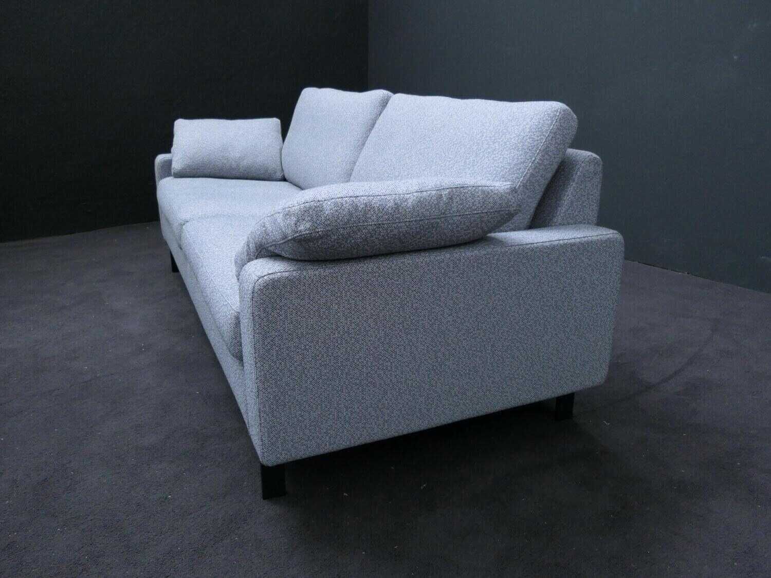 Sofa Conseta Stoff 110 Fels Blau Grau Füße Schwarz mit 2 Kissen