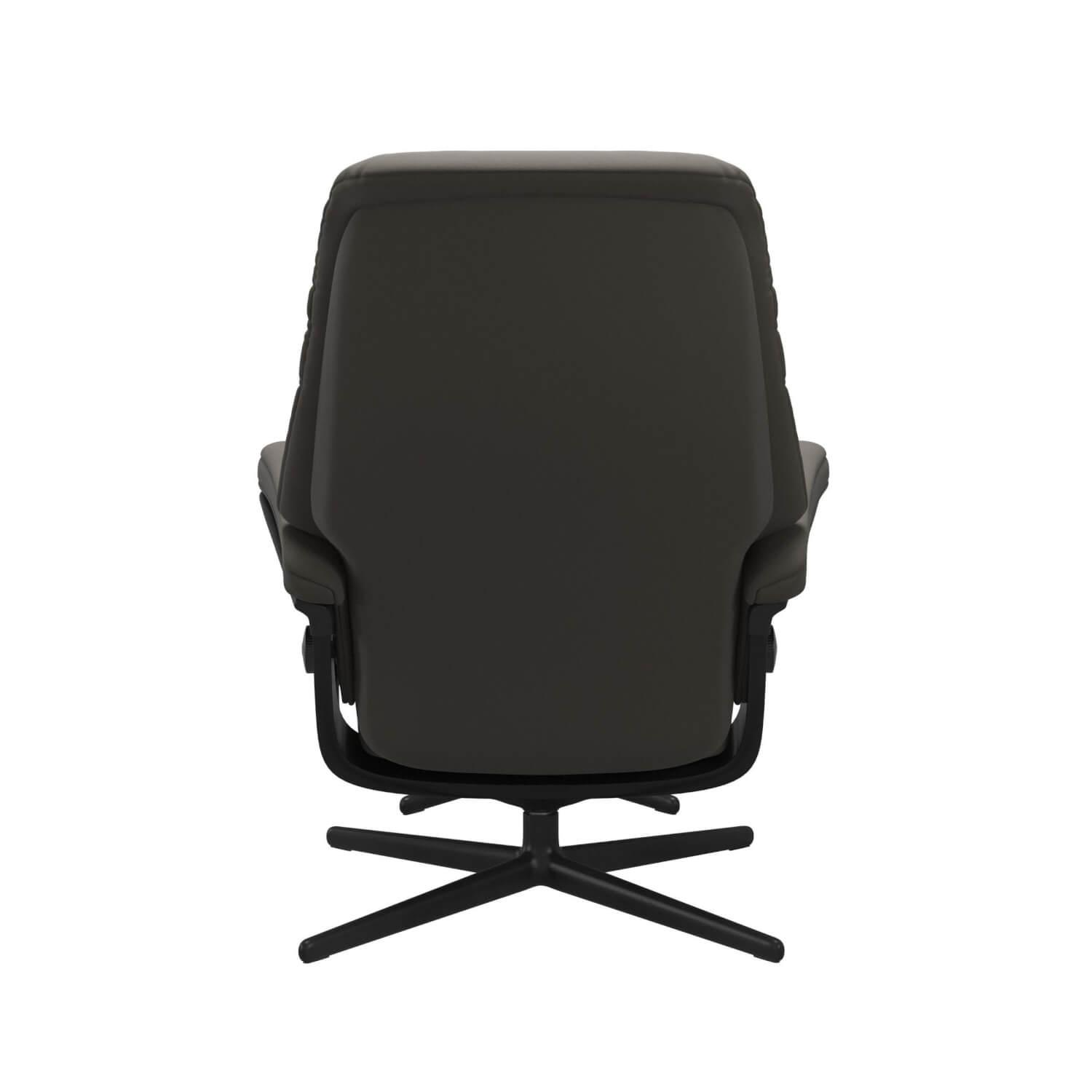 Stressless - Relaxsessel Sunrise M Leder Paloma 16 Metal Grey Grau Gestell Cross Metall 45 Matt Schwarz Mit Hocker - 3