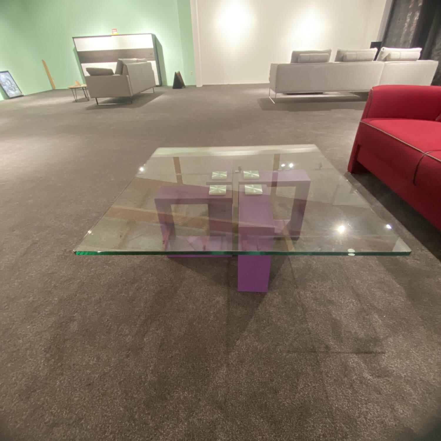 Pefa - Couchtisch Florida 3 Platte Klarglas Gestell Aluminium Lila Lackiert - 4