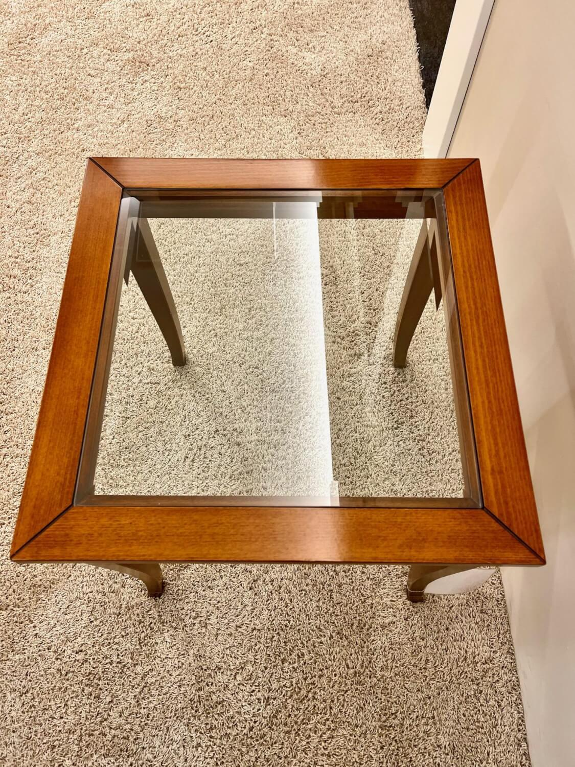 Selva - Lampentisch 3183 MM Platte Glas Gestell Französischer Kirschbaum Handgewachst Und Handpoliert - 3