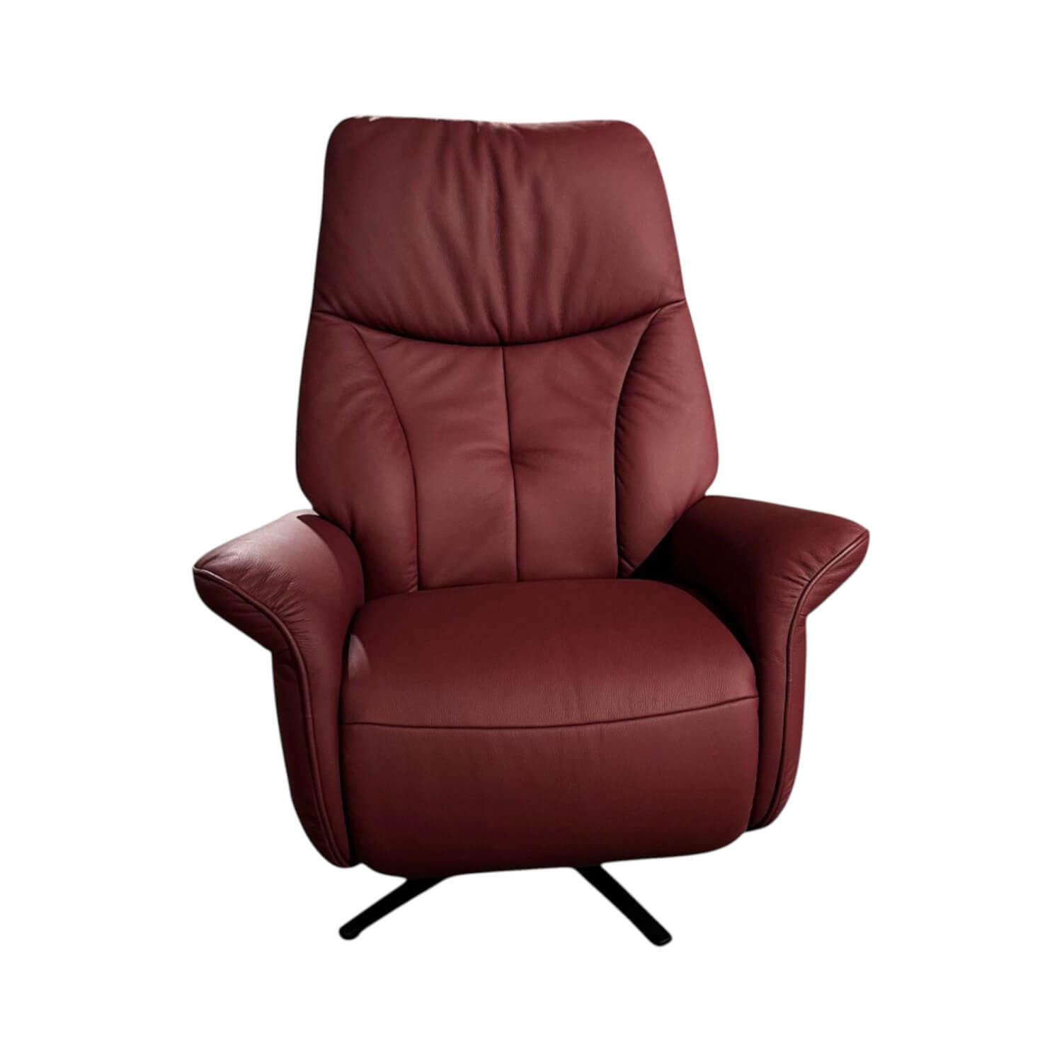 himolla - Sessel 8994 Cumuly Maxi M Leder Longlife 24 Rustika Oxblood Rot Gestell Metall Schwarz Mit Elektrischer Verstellung - 1