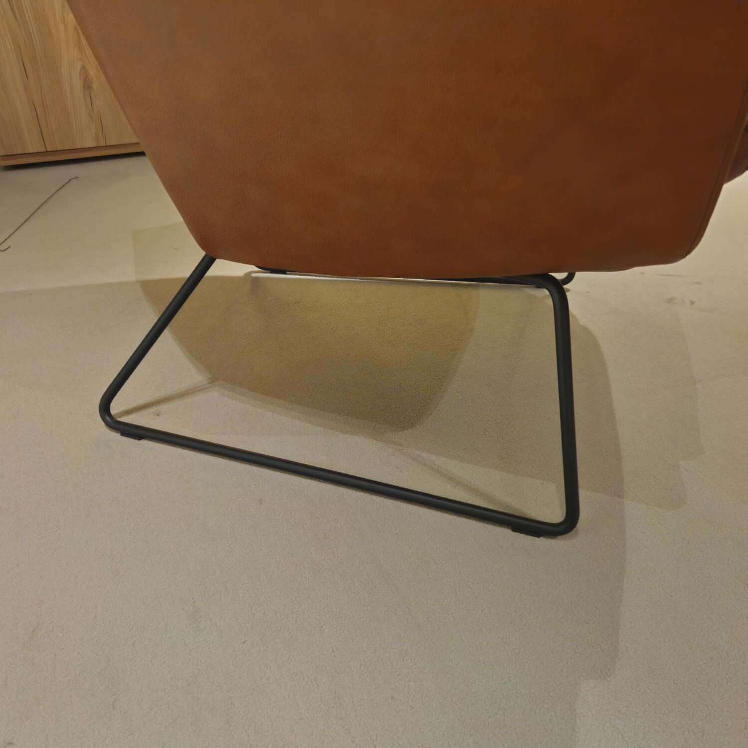 Nolte - Sessel Elba Leder 25 Brandy Braun Füße Schwarz - 2