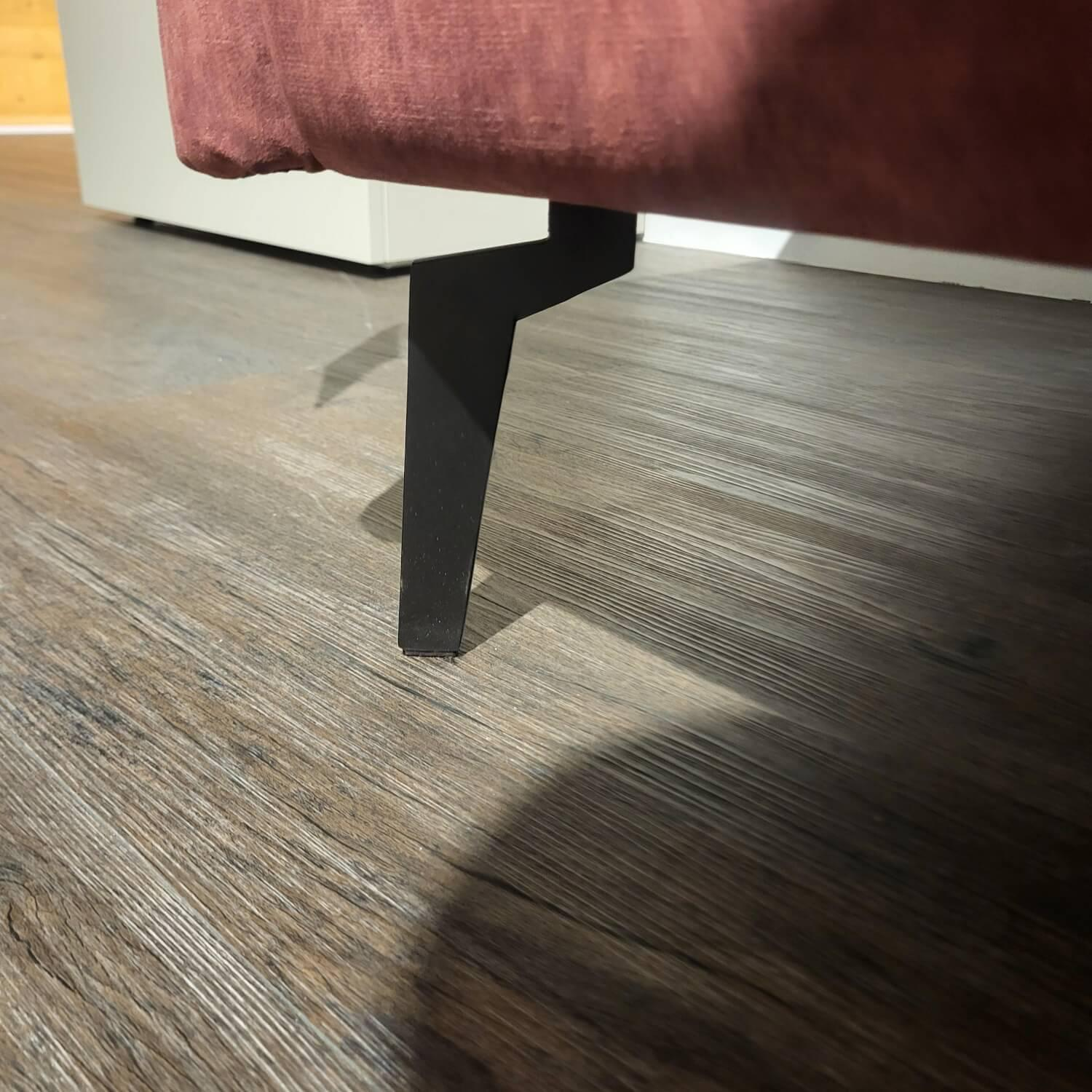 Activineo - Ecksofa Garbo Stoff VZP Bordeaux Rot Metallkufe Schwarz Matt Mit Manuelle Kopfteilverstellung - 2