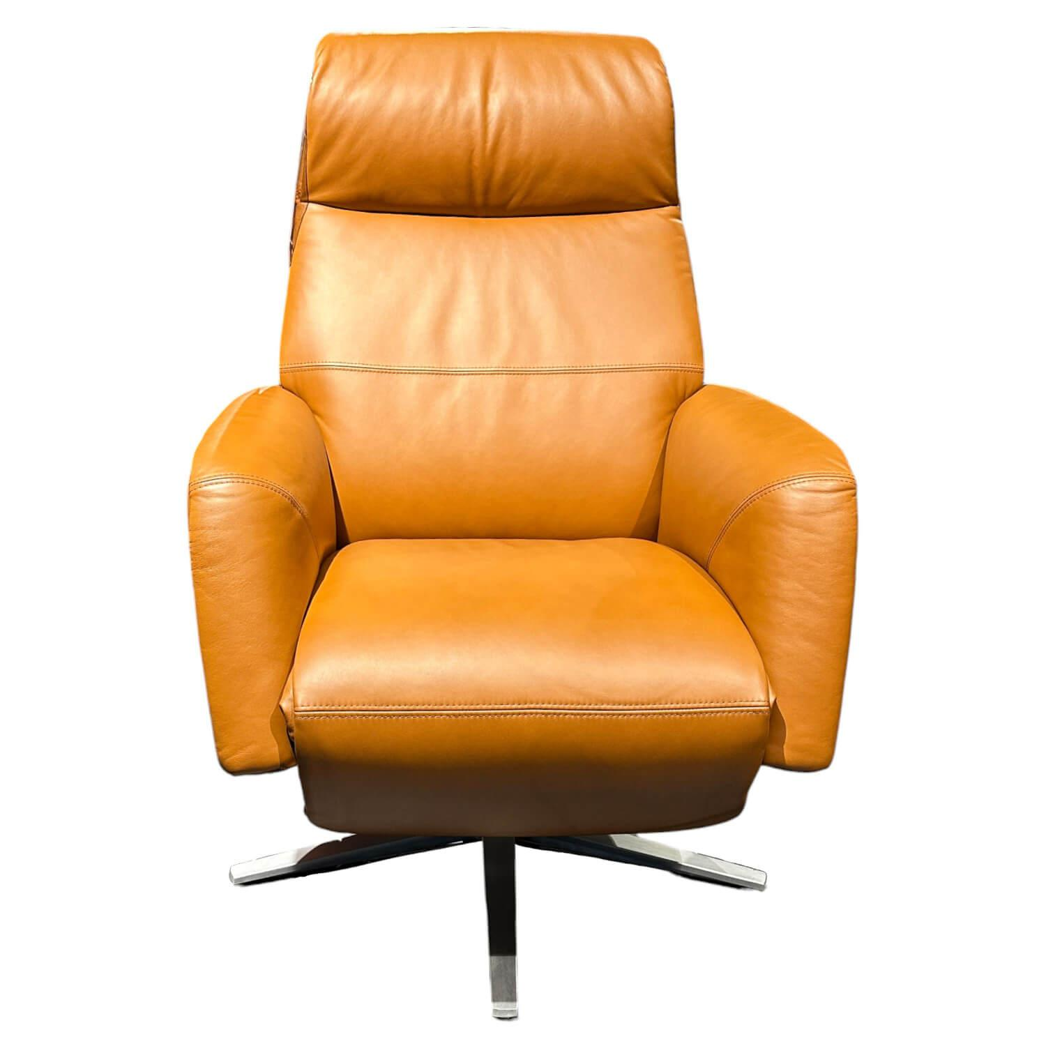 Stressless - Sessel Scott Power In Leder 094 Paloma 40 New Cognac Braun Gestell Sirius Base In Metall 46 Brushed Aluminium - 1