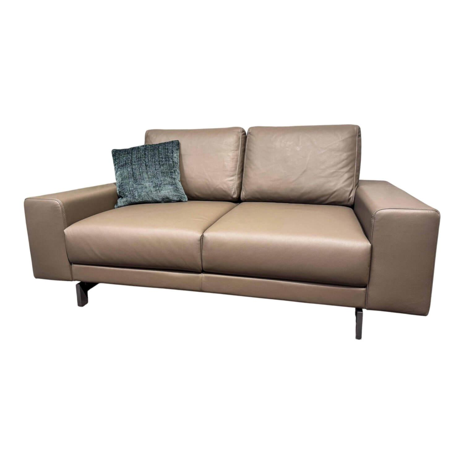 Hülsta - Sofa hs.450 Leder 53-426 Beige Grau ohne Dekokissen - 1
