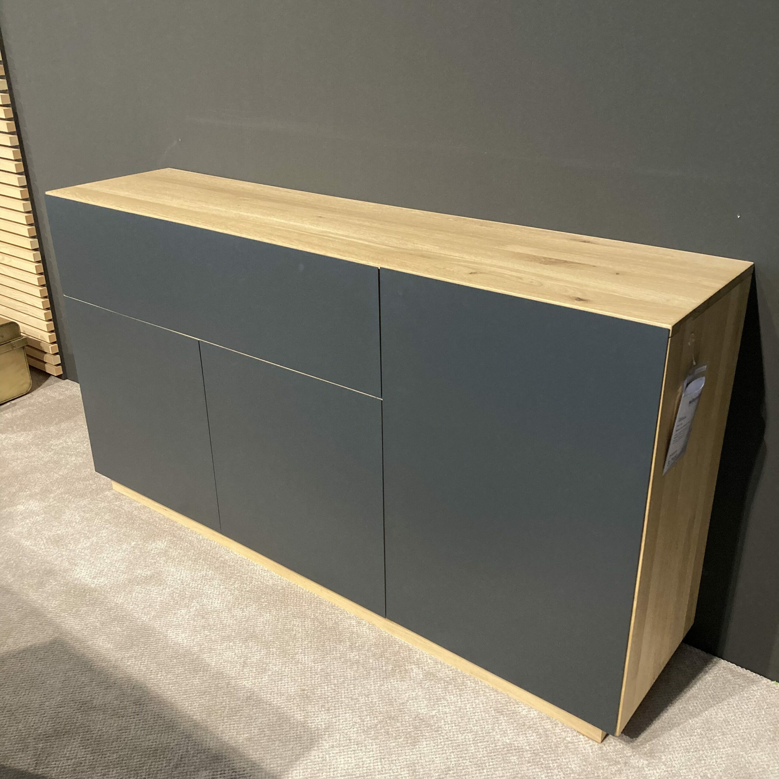 Wimmer - Sideboard Weira LIJ-152225 Metall Schwarzgrau Asteiche Rustikal Bianco Inklusive Besteckeinsatz - 5