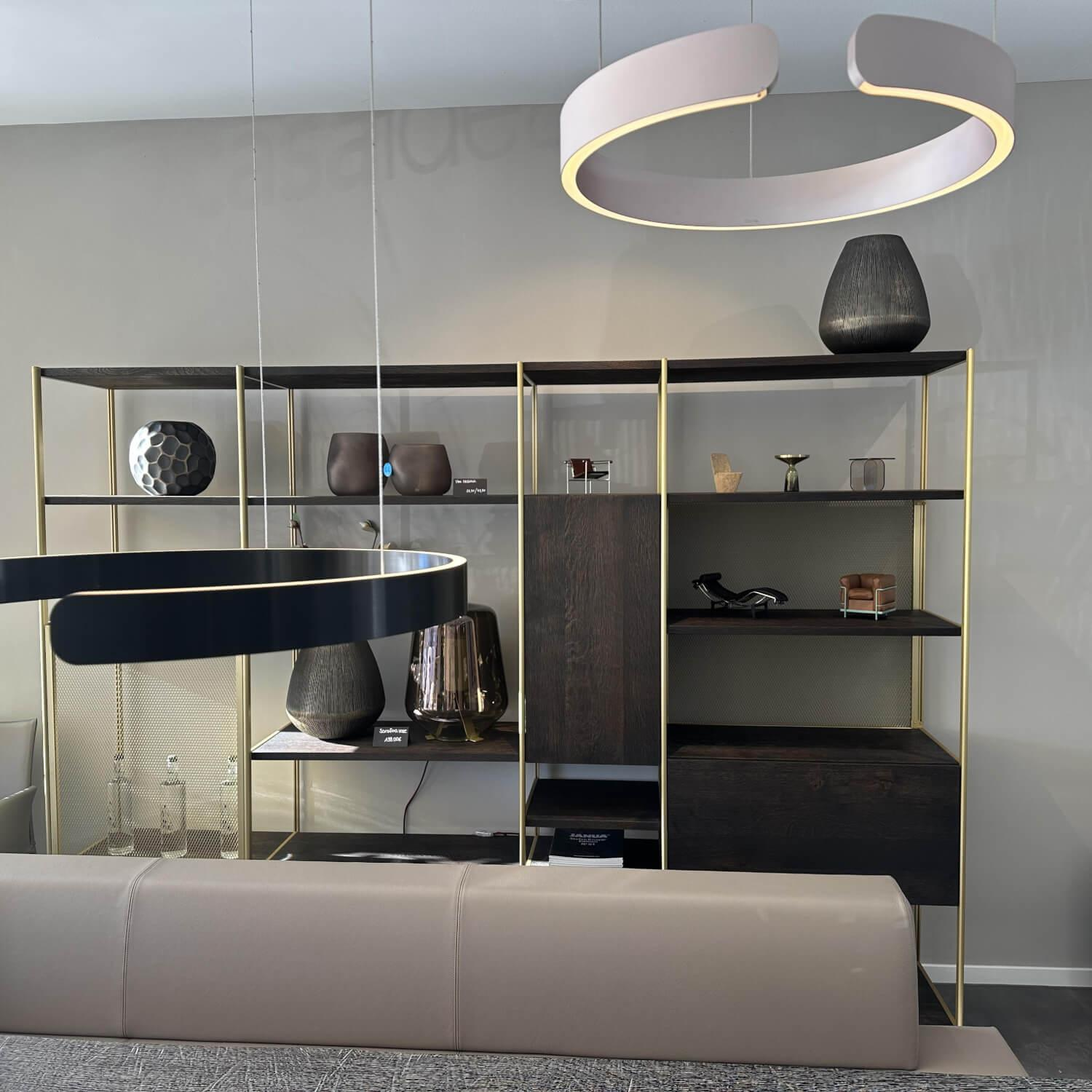 Janua - Shelf solid wood oak smoked anthracite oiled aluminium anodized Ev3 brass - 5