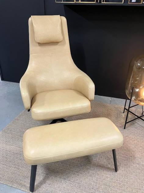 Vitra - Loungesessel Repos Naturleder F Caramel Braun Gestell Metall Schwarz Inkl. Panchina - 2