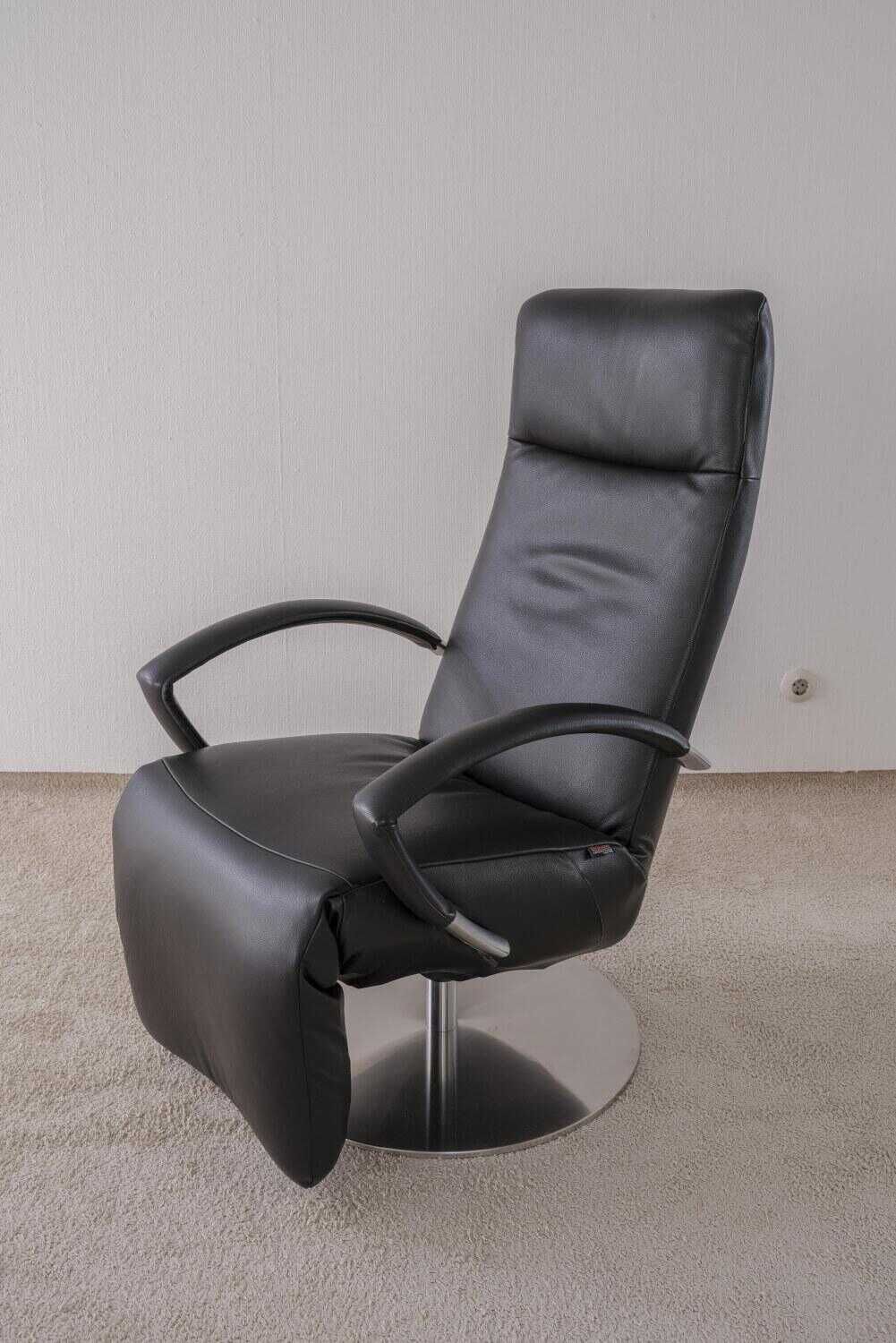 Strässle - Sessel David Leder Schwarz motorische Relaxfunktion - 2