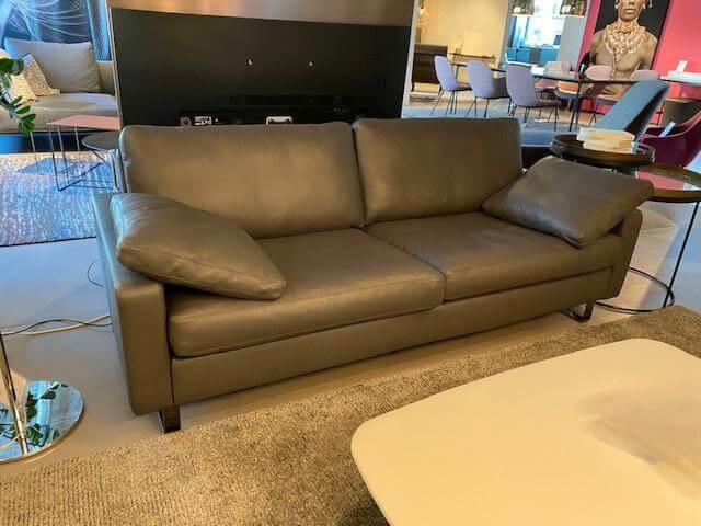 COR - Einzelsofa Conseta Leder 612 Anthrazit Metallkufen Schwarz Chrom - 3