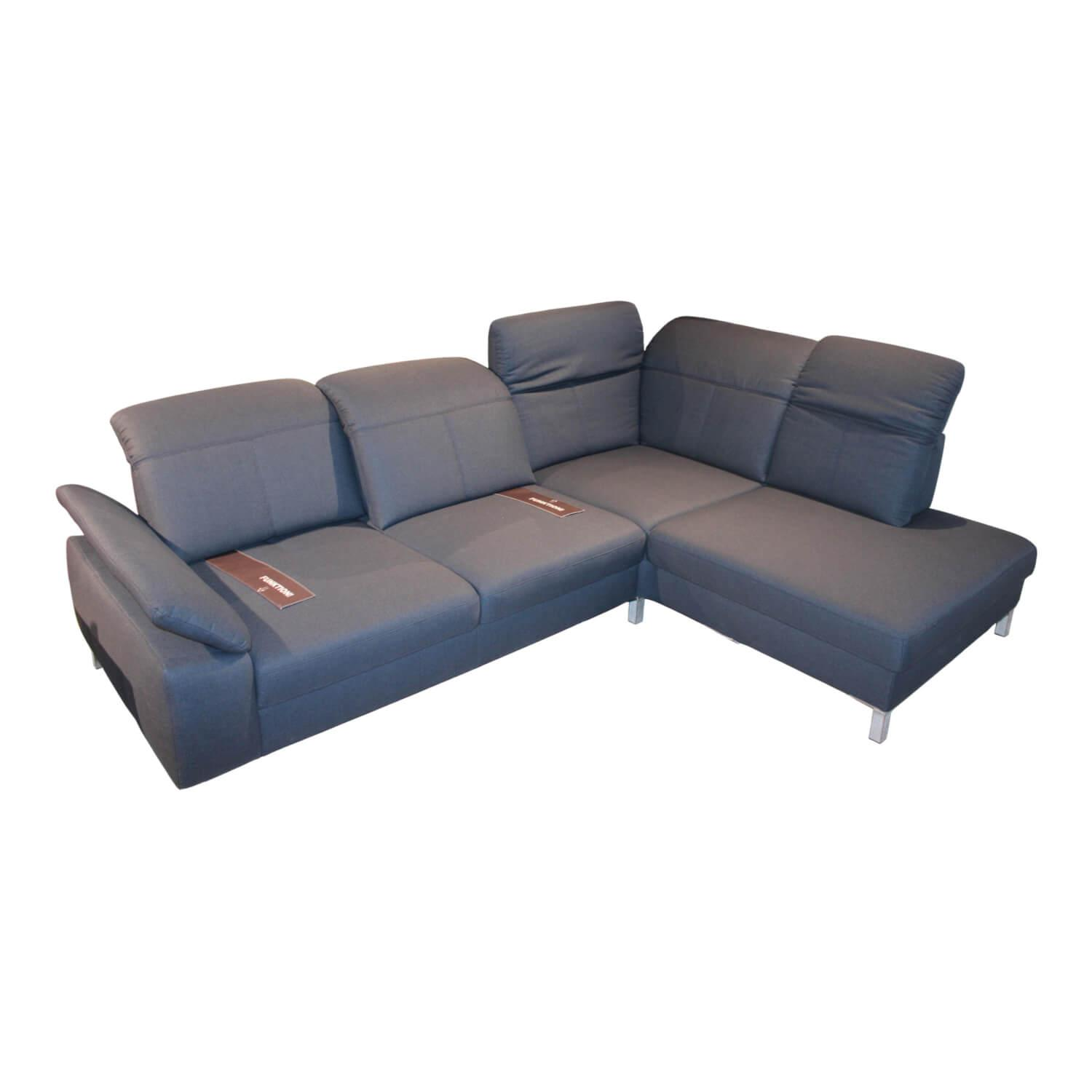 Carina - Ecksofa Memphis Lounge Stoff 3 Melrose Deep Ccean Blau Gestell Chrom - 1