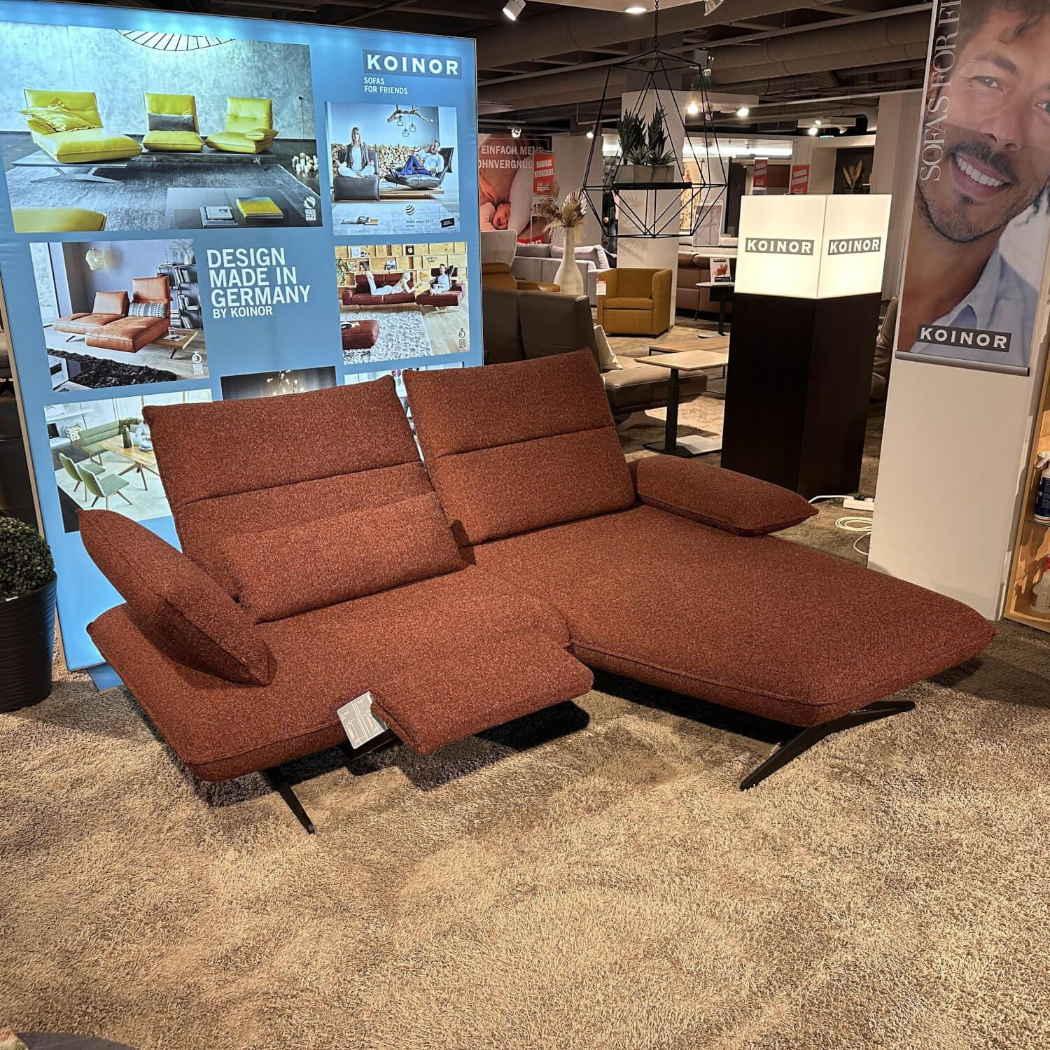 Koinor - Ecksofa Caio Stoff 16 Luando 39 Rot Metallkufe Schwarz Matt Mit Funktionsrücken Und Sitztiefenverstellung - 10