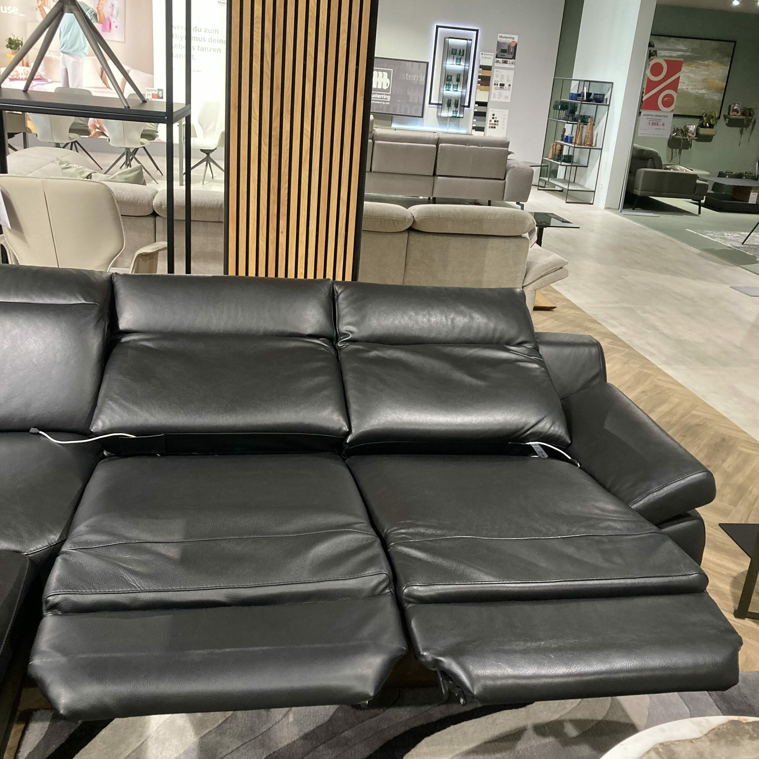 Musterring - Ecksofa MR9110 Leder Trentino Schwarz Füße Metall Verchromt - 3