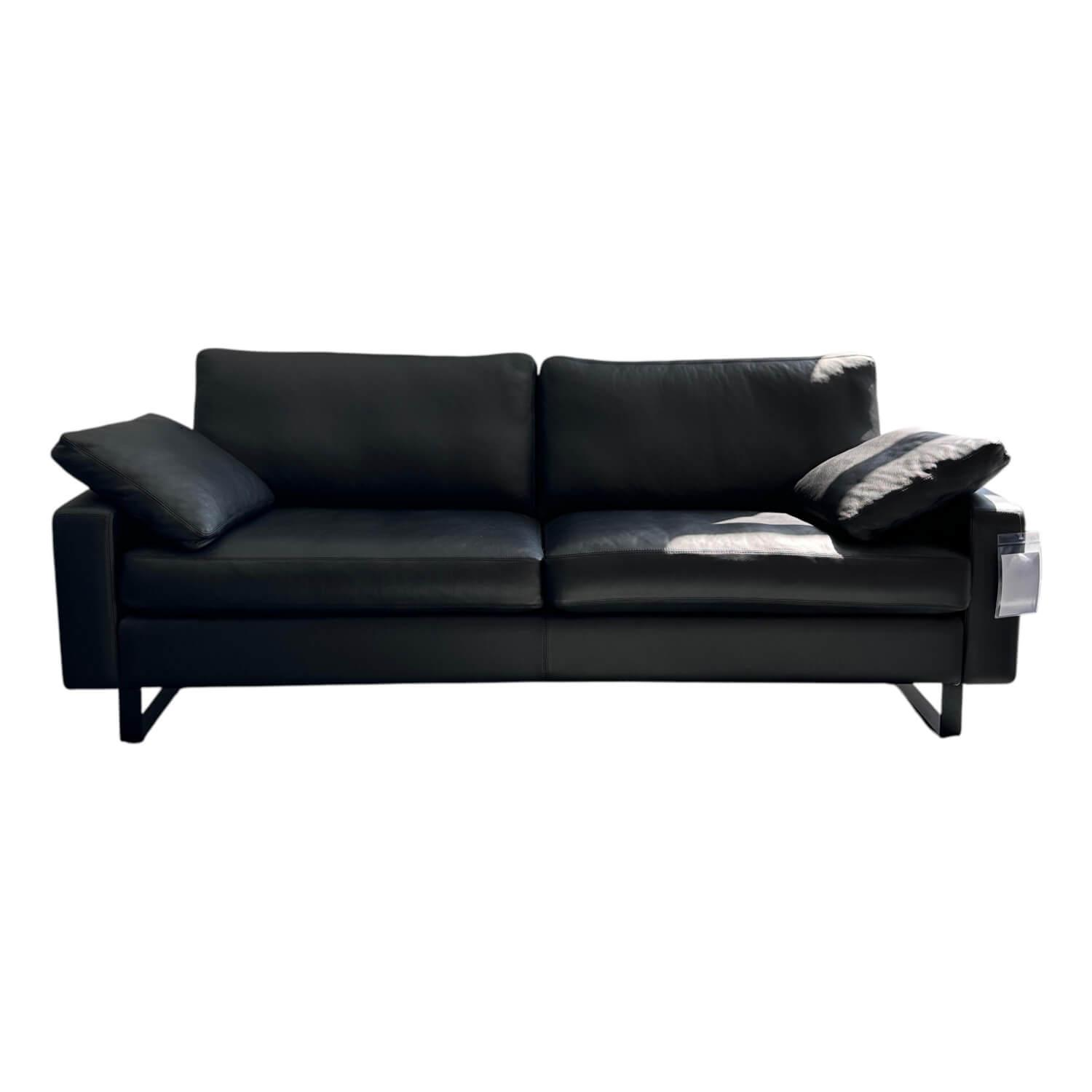 COR - Sofa Conseta Leder Semi 286 Schwarz Metallkufen Schwarz Pulverbeschichtet Mit Filzgleitern - 1