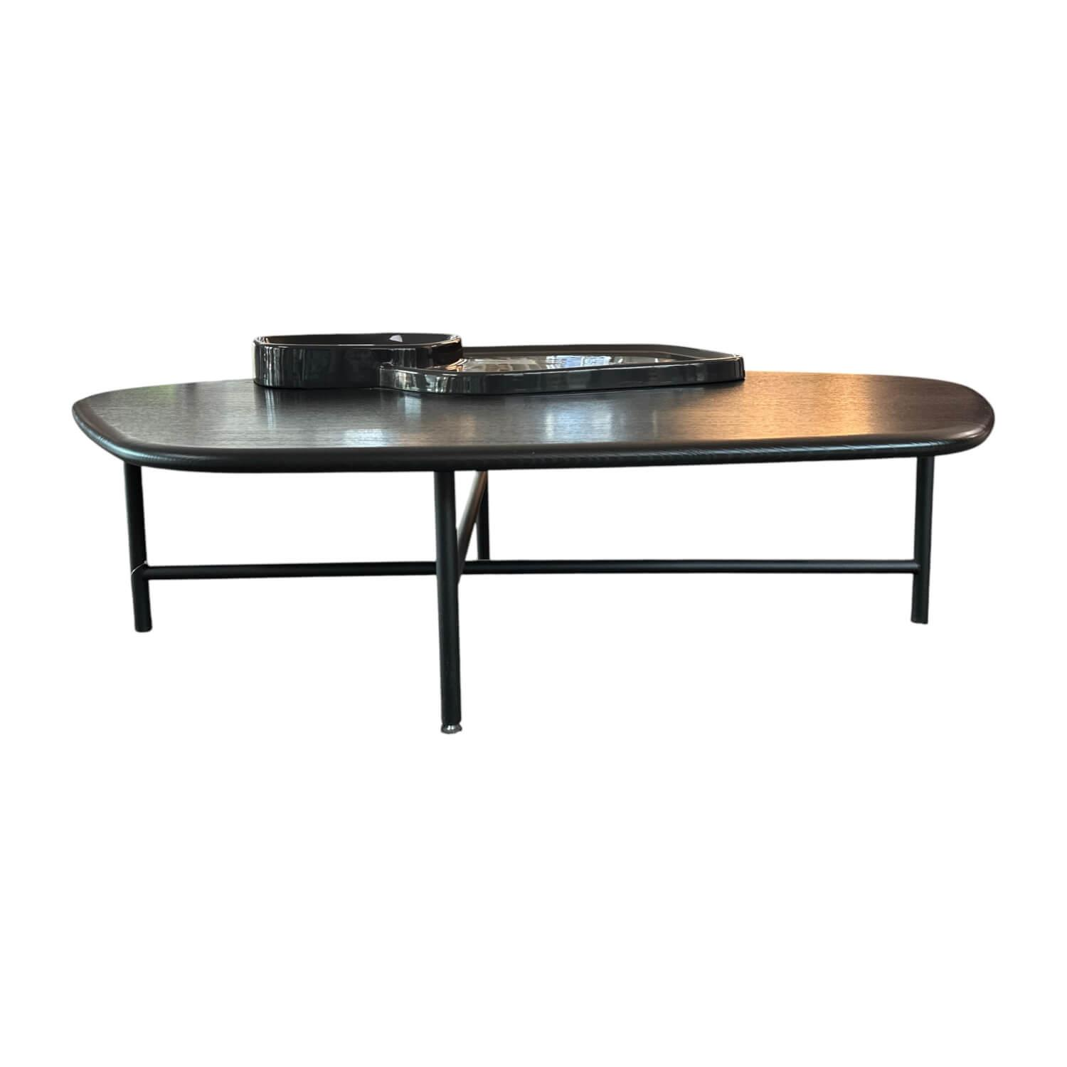 Couchtisch Lewa Platte Esche Schwarz Auflage Keramik Ebenschwarz Füße Stahl Schwarz Lackiert Ligne Roset - Couchtisch Lewa Platte Esche Schwarz Auflage Keramik Ebenschwarz Füße Stahl Schwarz Lackiert - 1