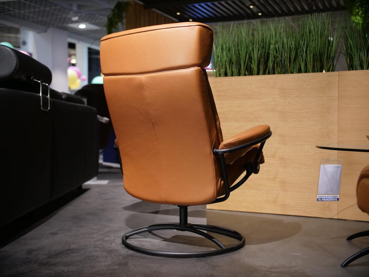 Stressless - Sessel Tokyo M 1354365 Mit Hocker Bezug Leder 096 Noblesse 34 Tigereye Braun Gestell Original  Matt Schwarz - 3