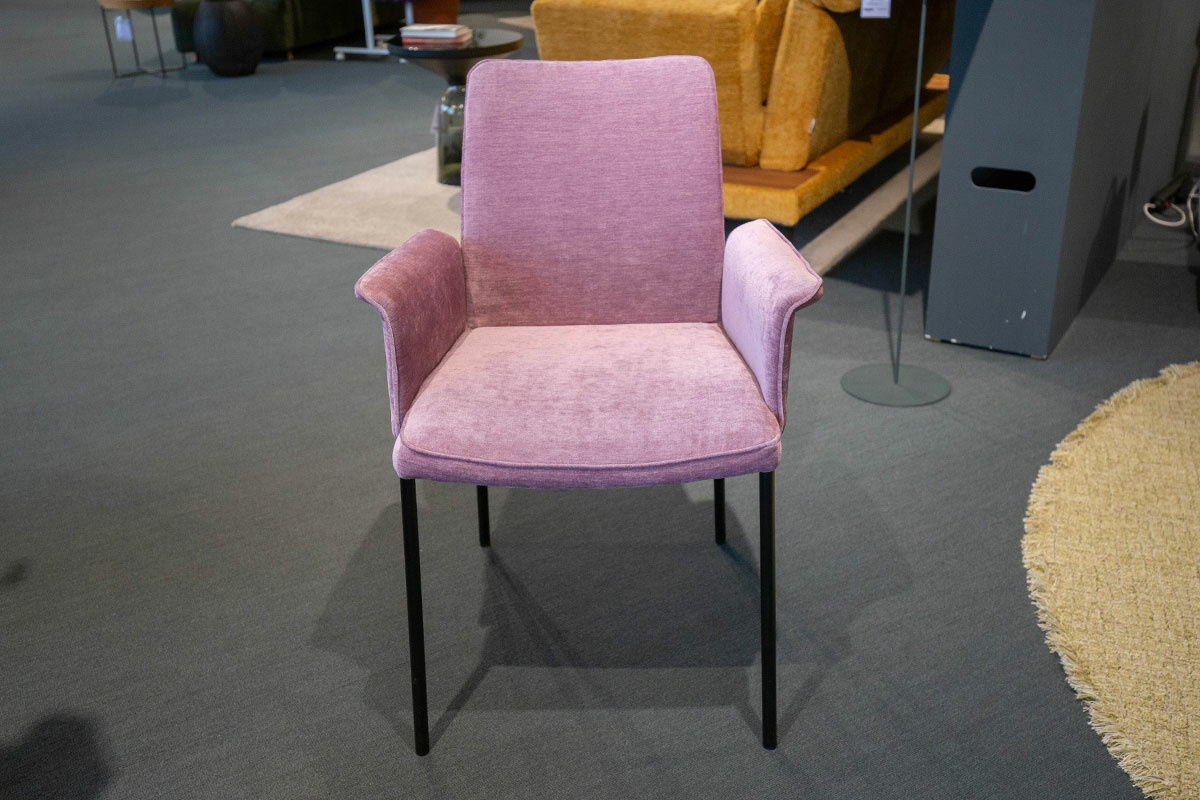 Christine Kröncke - 4er-Set Stuhlgruppe Jaro-200 Stoff Eloy 060 Rosewood Rosa Gestell Edelstahl Schwarz Gepulvert - 5