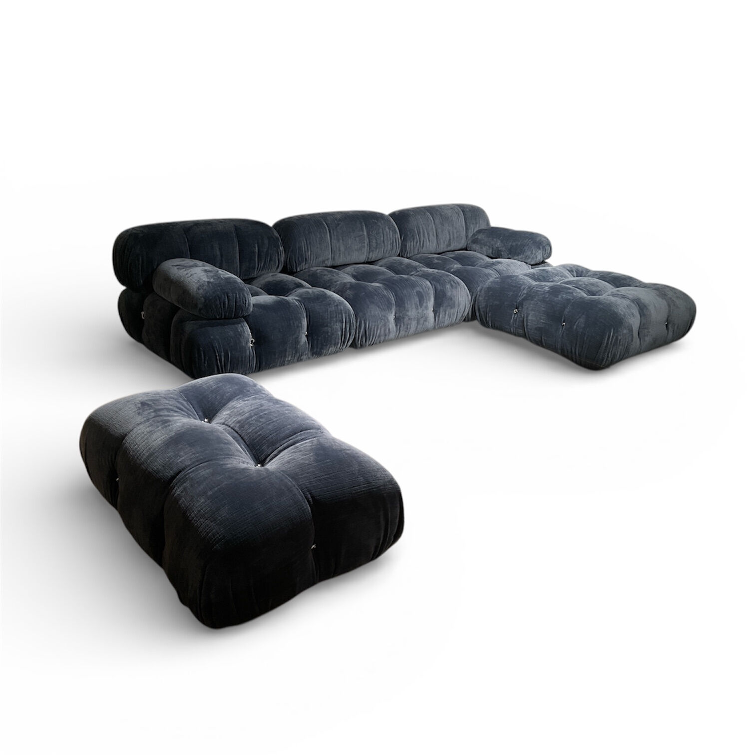 B&B Italia - Modulsofa Camaleonda Room 3 Stoff 2617800 Enia Abyss Blue Blau Gestell Blindfüße - 3