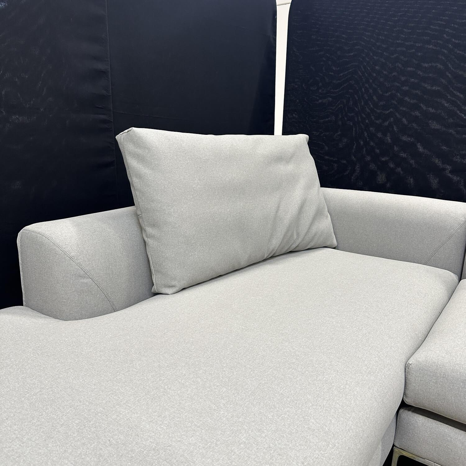 COR - Ecksofa Mell Lounge Stoff 7209 Beton Grau Fußrahmen Verchromt Mit Filzgleitern Inklusive 2 Rückenkissen - 8