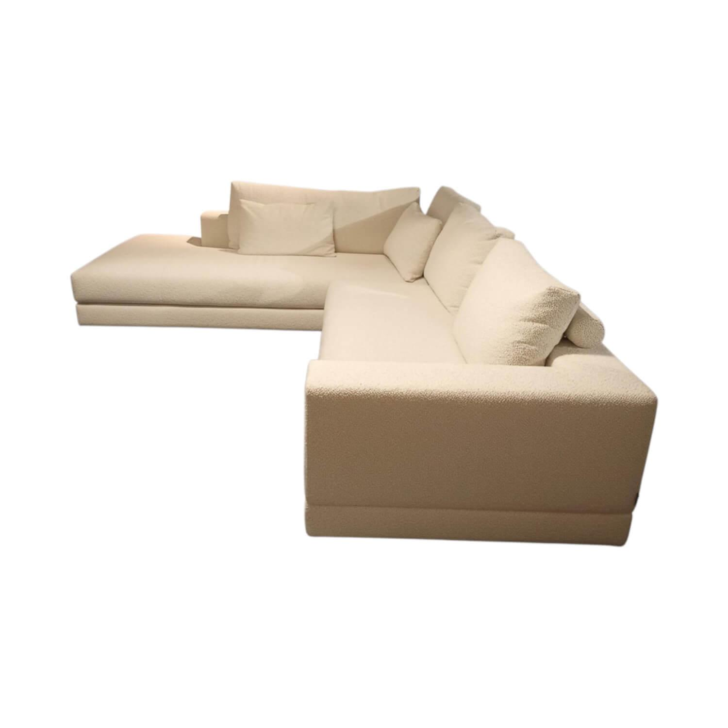 Contur - Ecksofa Cuneo 120 Select Stoff 20 Avignon 115 Silver Cream Beige Mit Verdeckten Gleitern Inklusive Vorstellkissen - 1