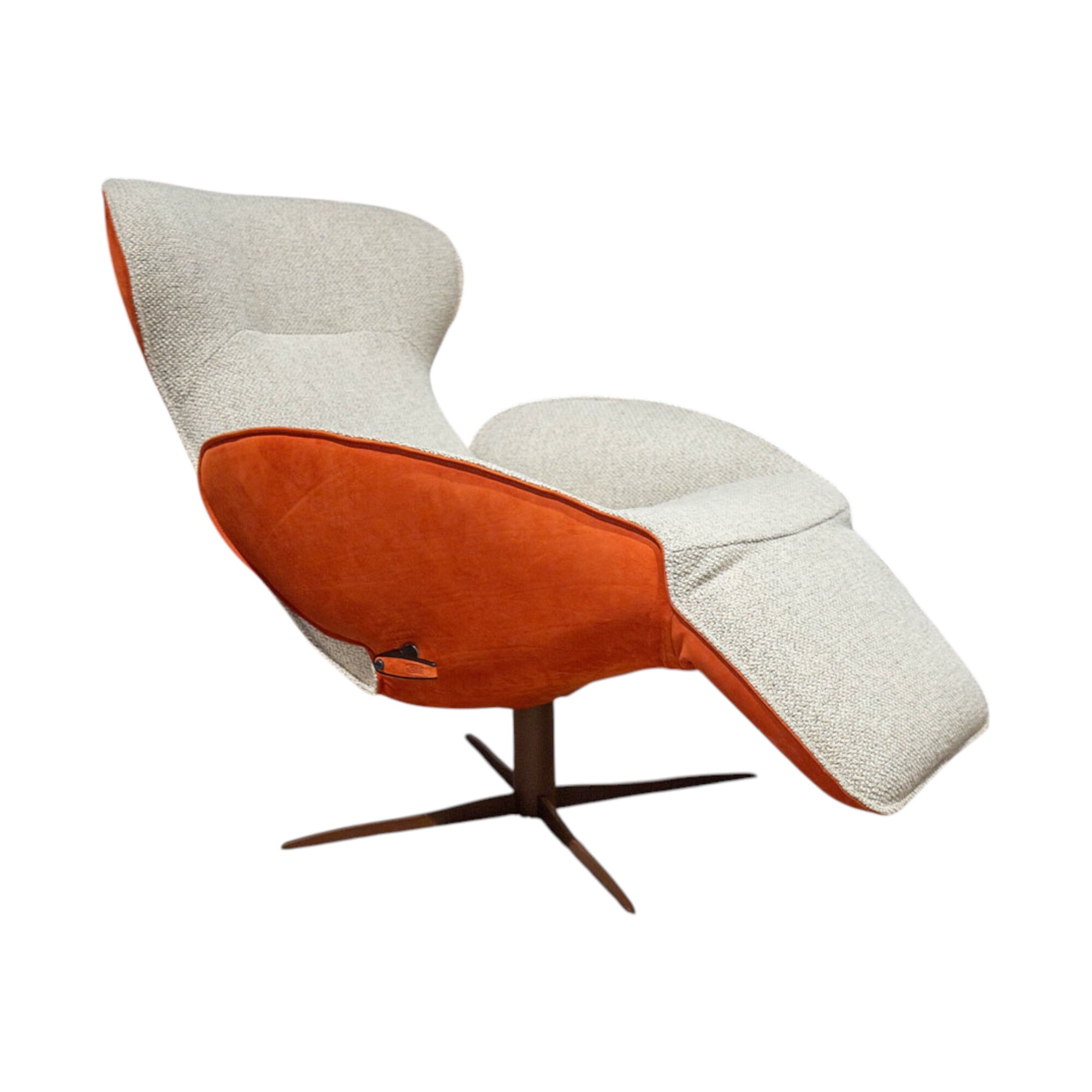 Jori - Relaxsessel Daydreamer Mono-Move Medi Innen Stoff Thuile C0001 Cremeweiß Außen Leder Nubuck Rosso Orange - 1