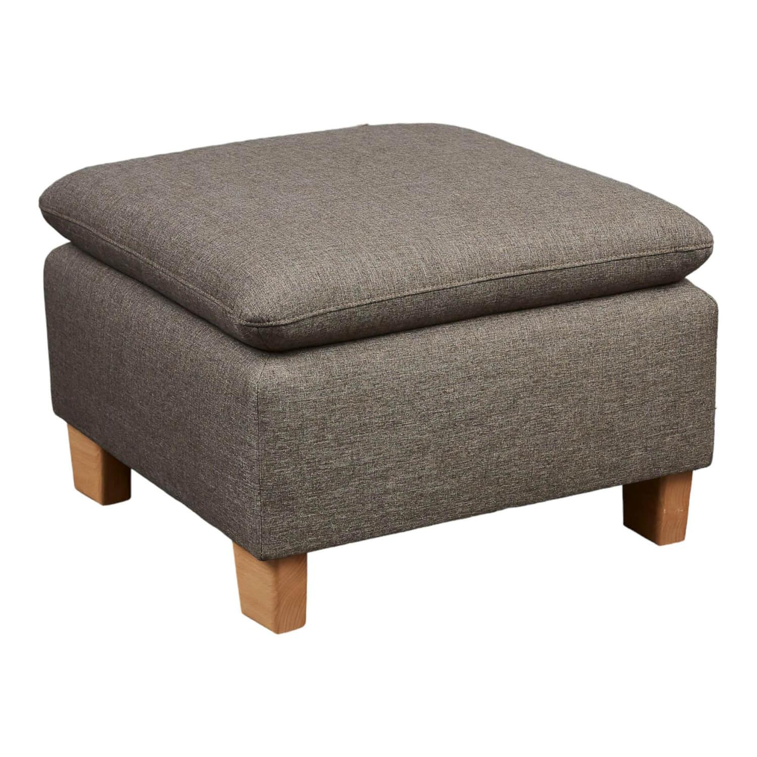 Max Winzer - Hocker Stoff Braun Gestell Holz - 1