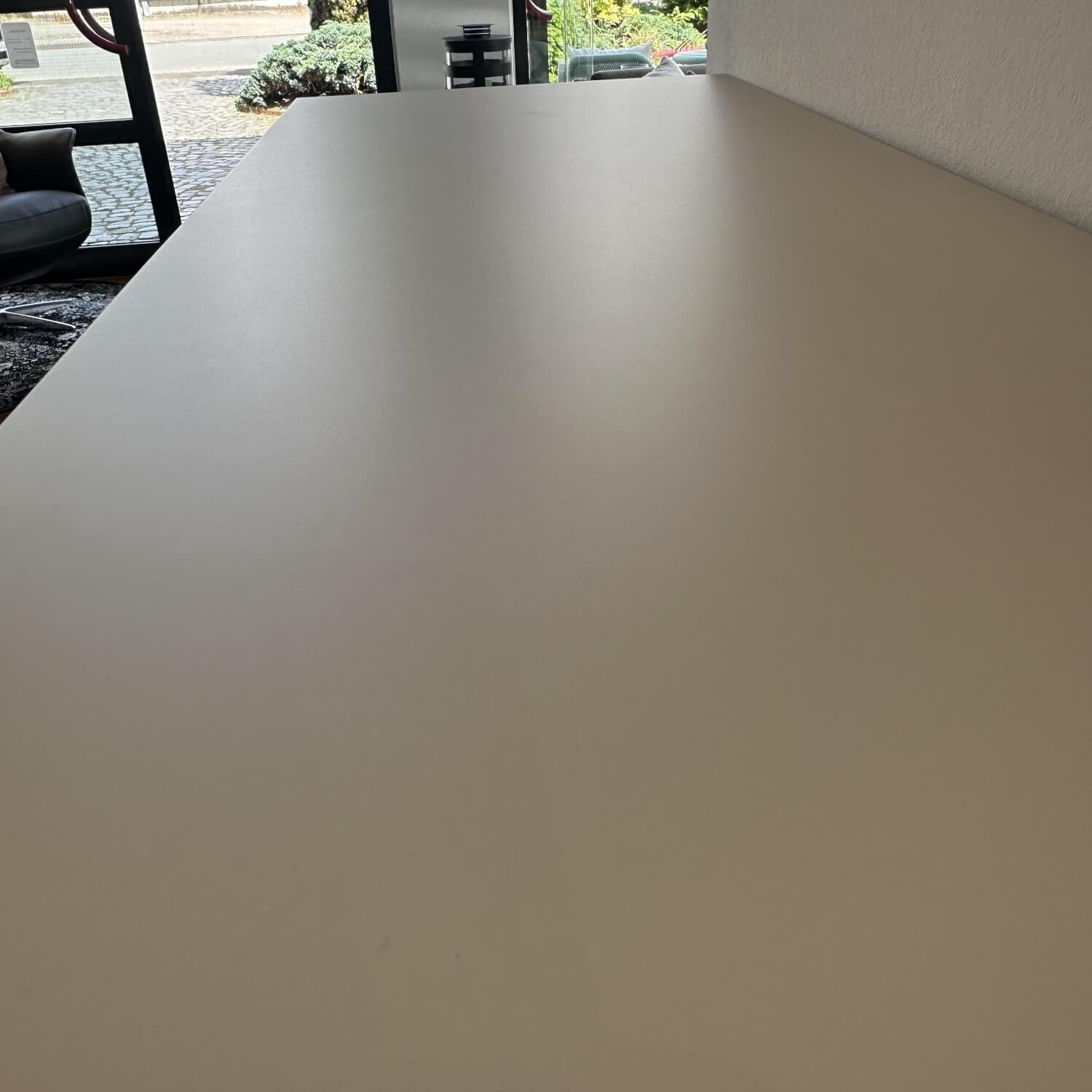 Loddenkemper - Highboard Minos Holz Furnier Mit Glaseinsatz Kristallgrau Grau Füße Schwarz Balken In Absetzung Rechts - 5