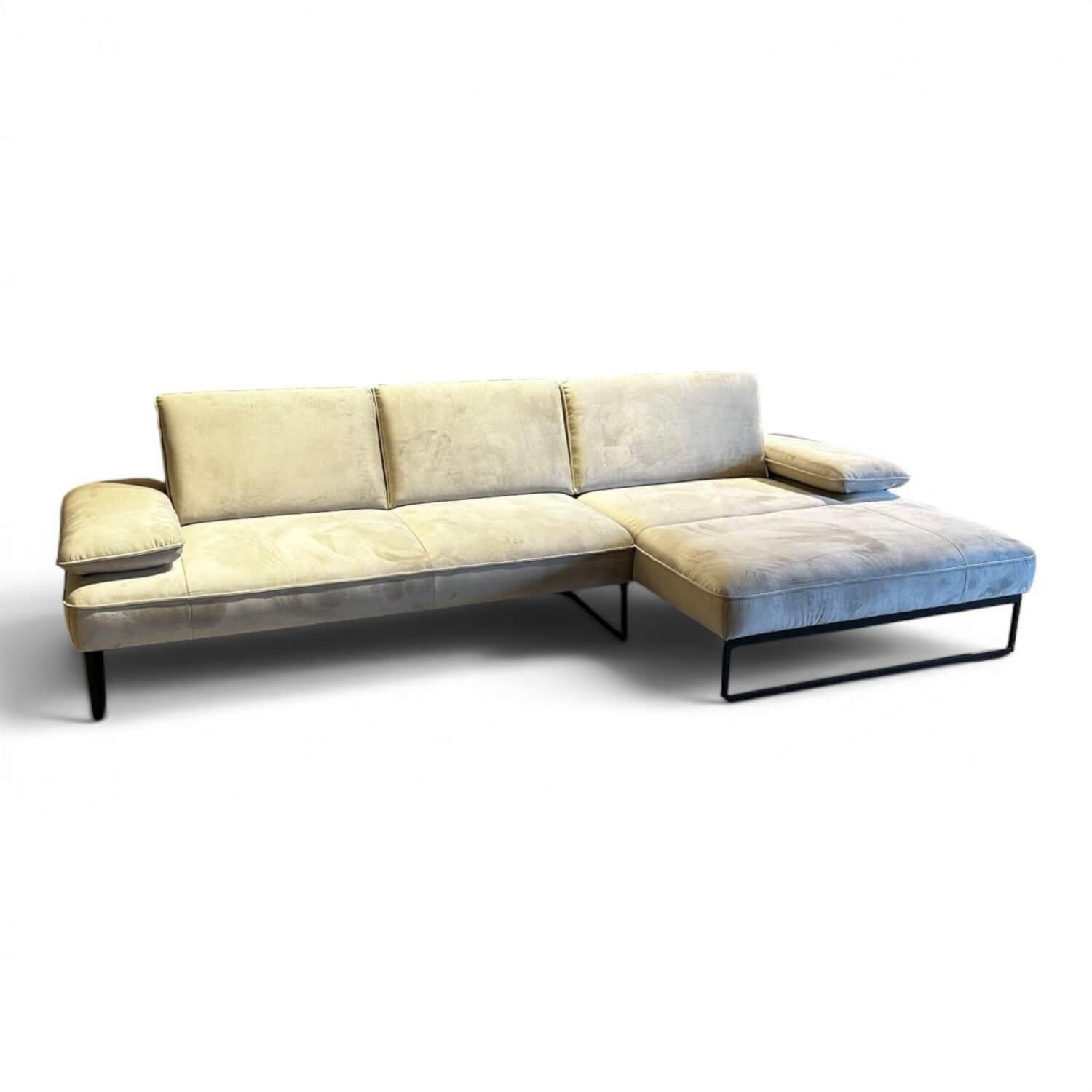 JOOP! - Ecksofa 8165 Select Stoff JOOPD26 Velours Grey Grau Metallkufen Schwarz Inklusive Hocker - 2