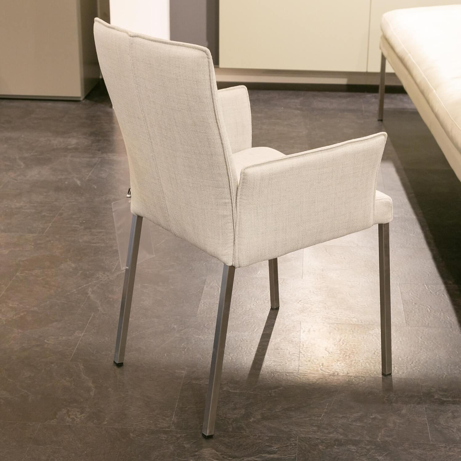 WK Wohnen - Upholstered Bench With Armchair And 3 Chairs Leather Toledo Pearl White Cream - 12