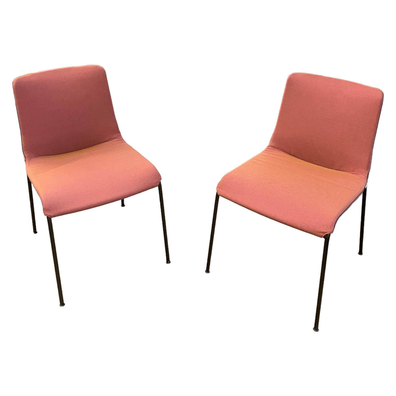 Walter Knoll - 2er-Set Stuhl Liz 1300 Stoff Steelcut Trio 333 Rot Gestell Bronze - 1