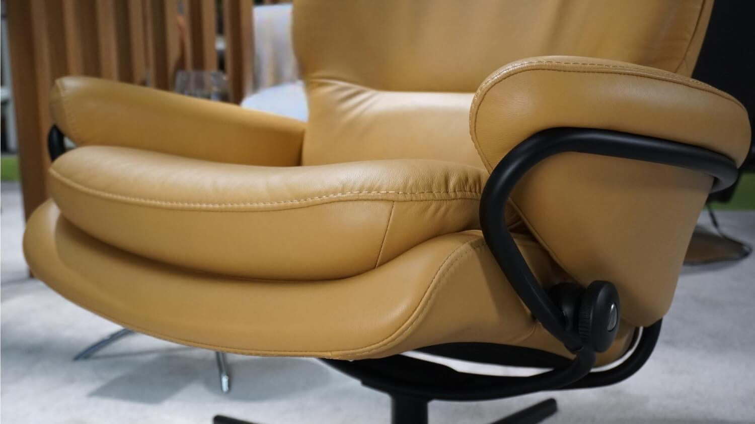 Stressless - Sessel Rome M Leder Honey Gestell Cross Schwarz Inklusive Hocker - 7