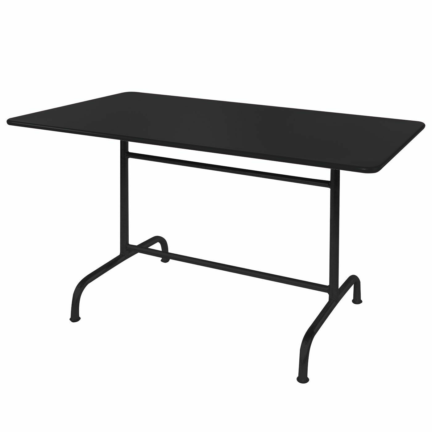 Schaffner - Tisch Rigi Platte Stahlblech Schwarz Gestell Metall Schwarz Pulverbeschichtet - 1