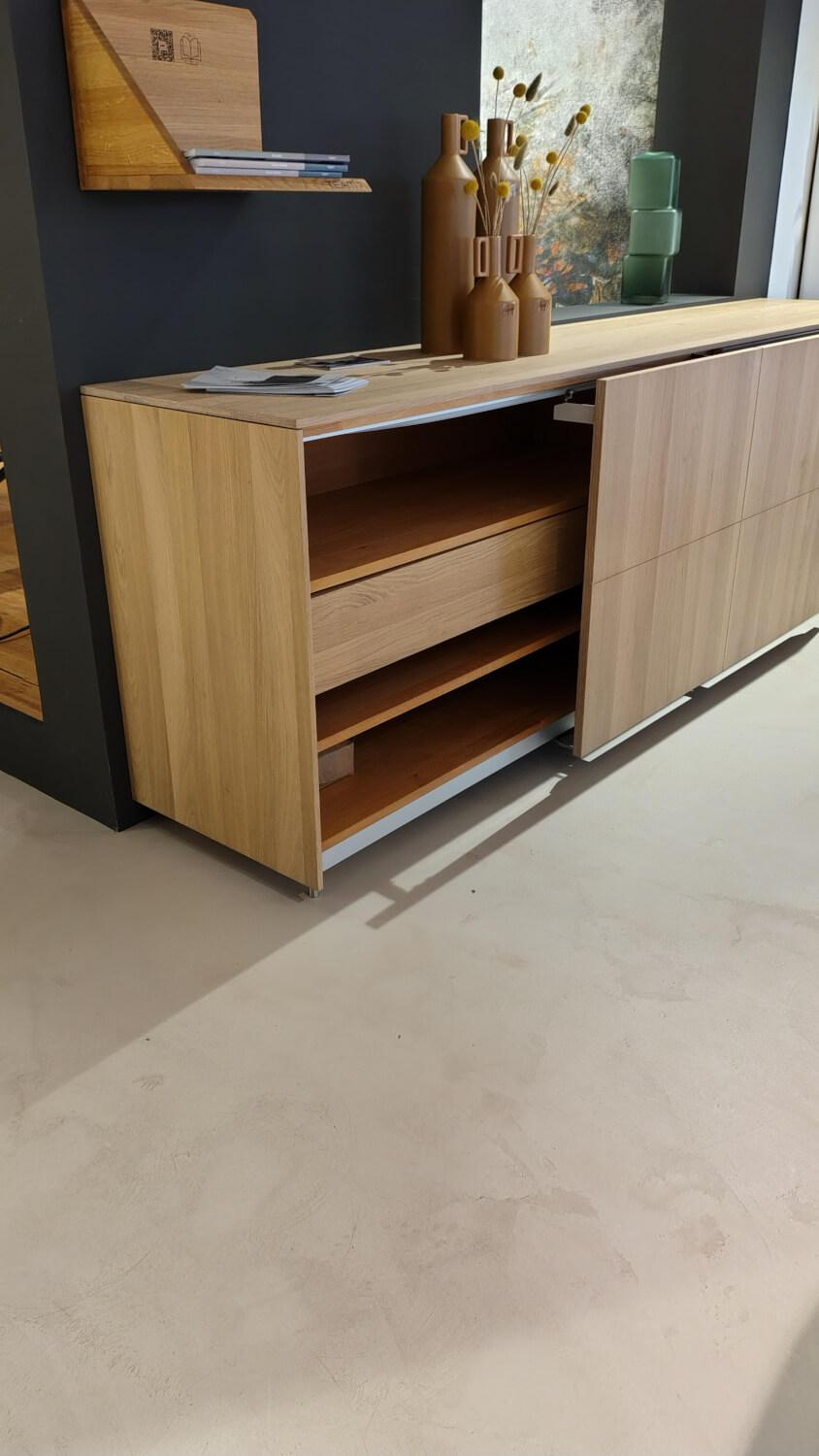 Team 7 - Anrichte Filigno Eiche Weißöl Innen Buche Naturöl Absetzung Keramik Cement Grau - 6