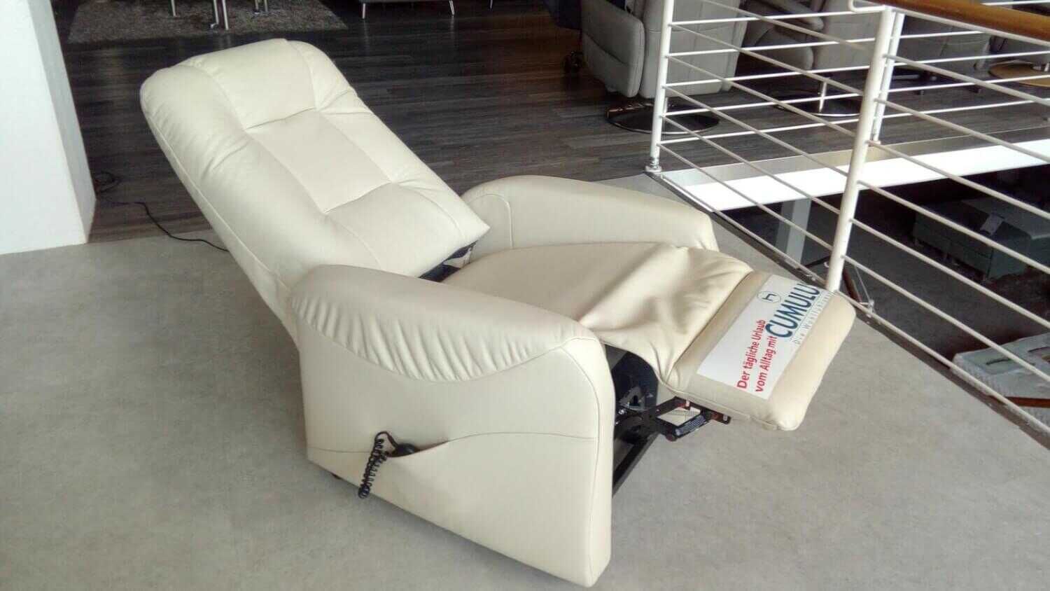 himolla - Himolla Cliff 9950 Leder Totto Porzelan Creme mit motorischer Relaxfunktion und Aufstehhilfe - 5