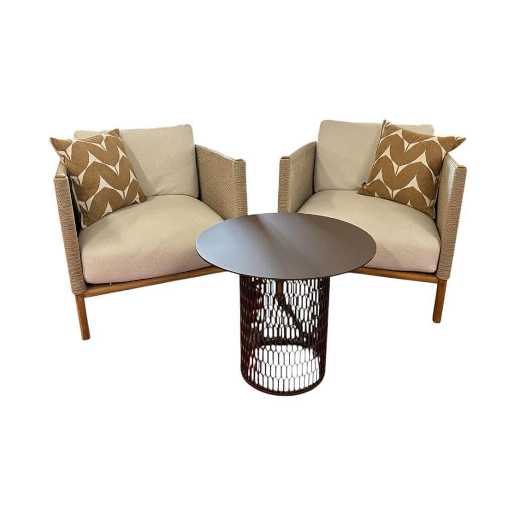 Kettal - 2er Set Clubsessel Giro Teak Natur Inklusive Beistelltisch - 1