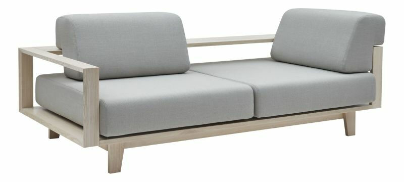 Softline - Sofa Wood Stoff Vision 457 Silbergrau Rahmen Esche Natur Lackiert  - 4