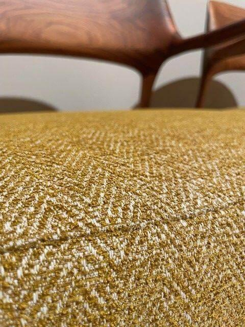 Porada - Sessel Louis Stoff Ikat Var. 13696/27 Gelb Struktur Nussbaum - 6