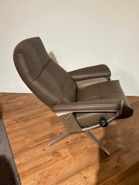 Stressless - Sessel David Cross Bezug Leder Paloma 094  Espresso 09433 Braun Füße Metall Inklusive Hocker - 5