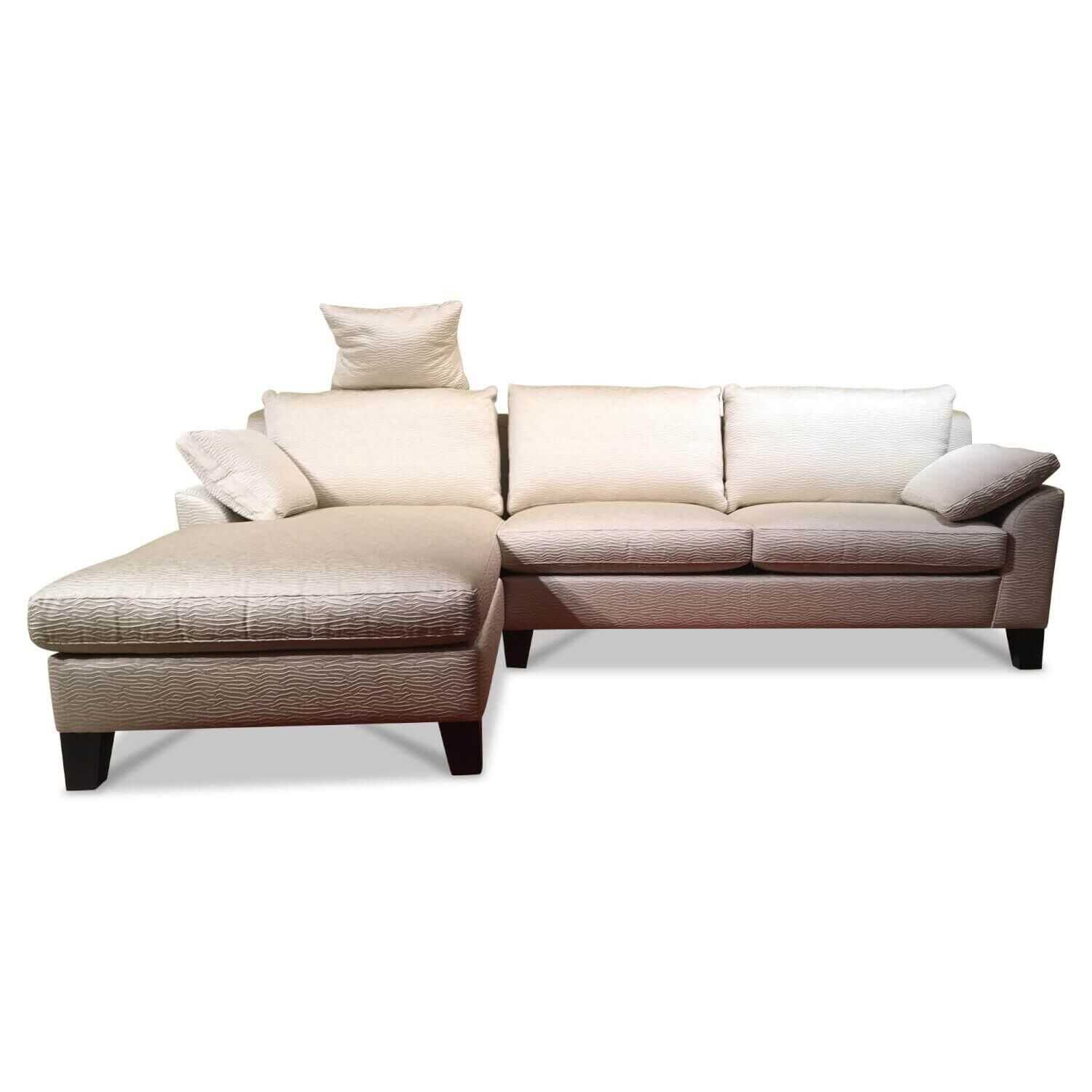 Bielefelder Werkstätten - Ecksofa Venice Stoff Creme mit Kissen - 1