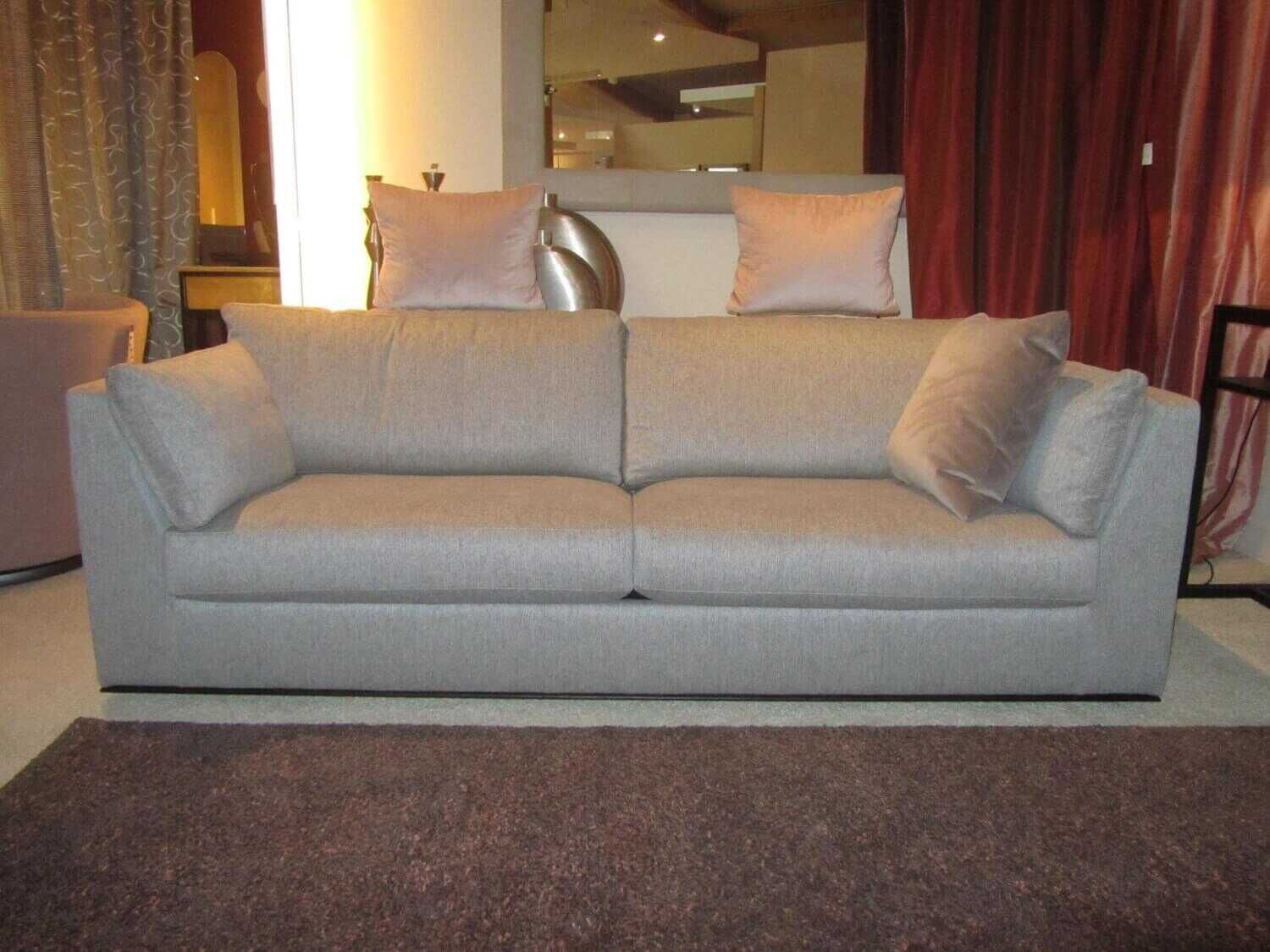 Bielefelder Werkstätten - Sofa Inspiration Stoff Gr. T Noah BW1744-292 Beige Grau mit Hocker und Kissen - 9