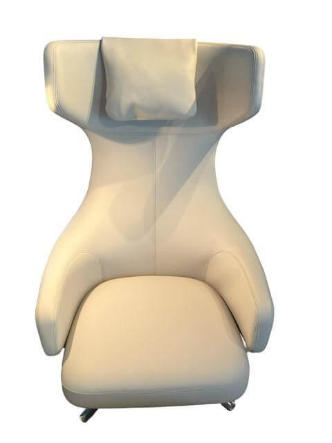 Vitra - Relaxsessel Grand Repos Leder Premium 73 Ton Grau mit Ottoman - 3