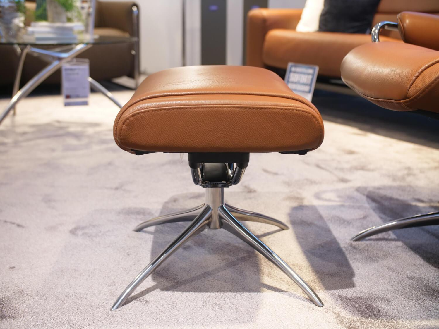 Stressless - Sessel Mit Hocker Paris  Leder Cori 42 Copper Untergestell Star 40 Chrom - 6
