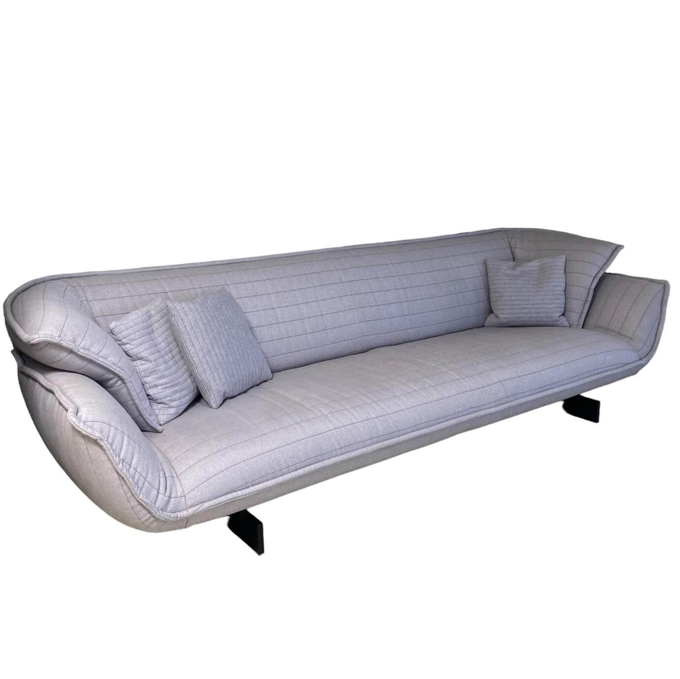 Sofa Beam Stoff Grau Metall Schwarz