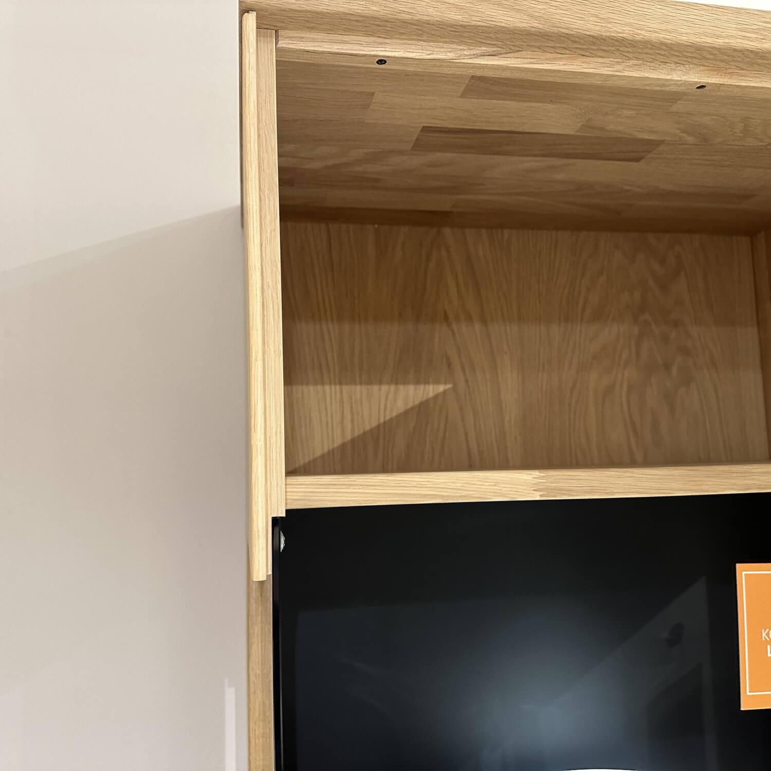 Musterring - Vitrine Portland Holz Wildeiche Massiv Weißgeölt Glas Anthrazit Satin Mit Beleuchtung Anschlag Rechts - 7