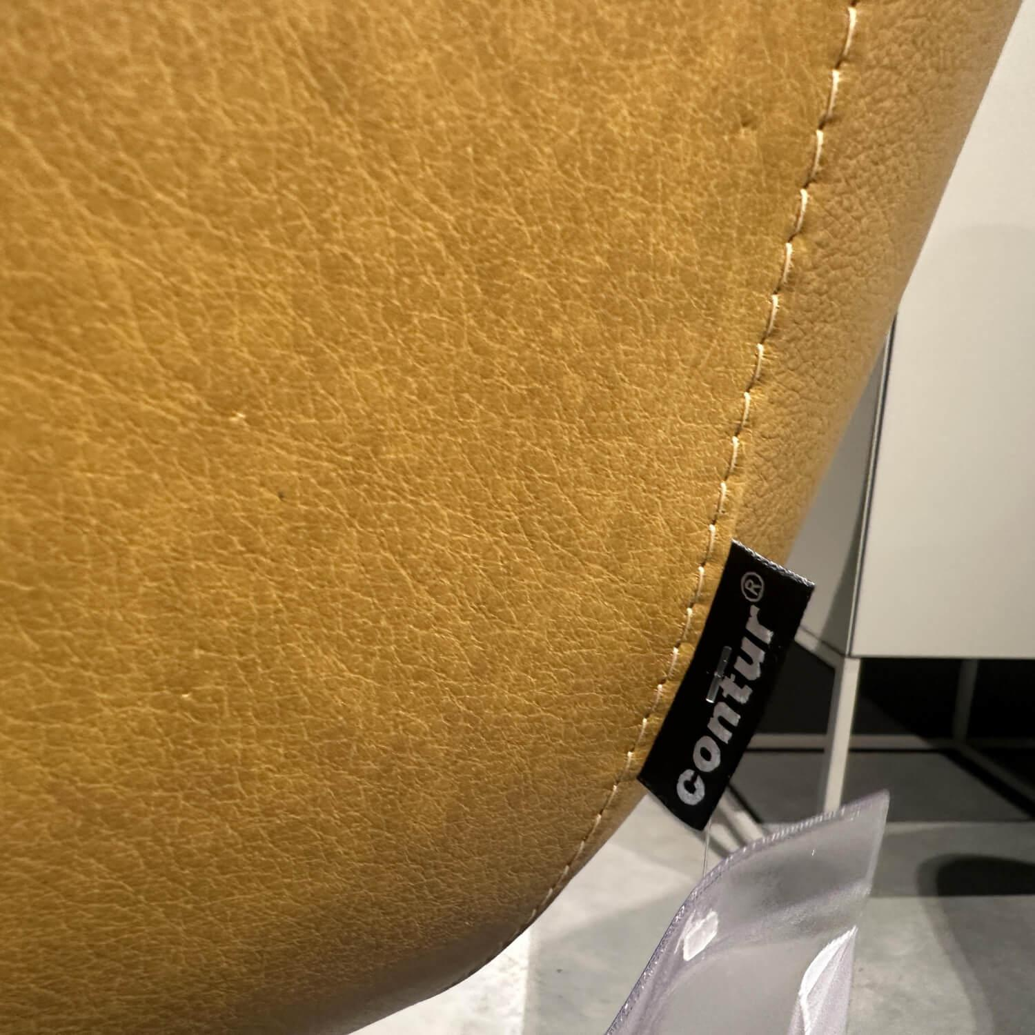 Contur - 4er Set Armlehnstuhl Mis Leder Bolf Kurkuma Gelb Gestell Metall Anthrazit Mit Kunststoffgleitern - 7