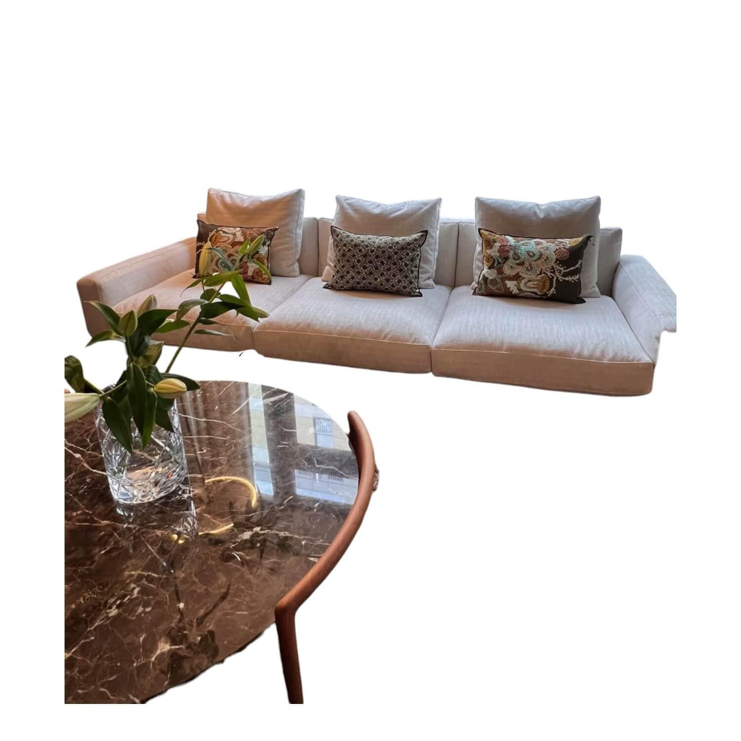 Flexform - Sofa Softdream Stoff Crem Hellgrau Mix Inklusive Kissen - 1