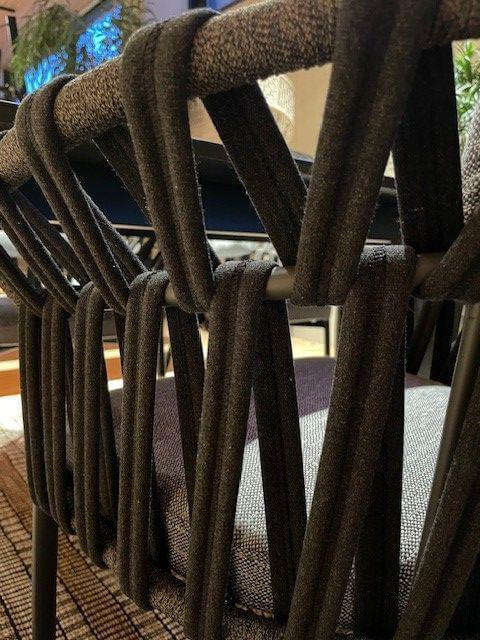 Eigene Herstellung - Varaschin  / Essgruppe Tisch Elisse HPL mit 4er-Set Stuhl Emma Stoff Grau Nero - 8