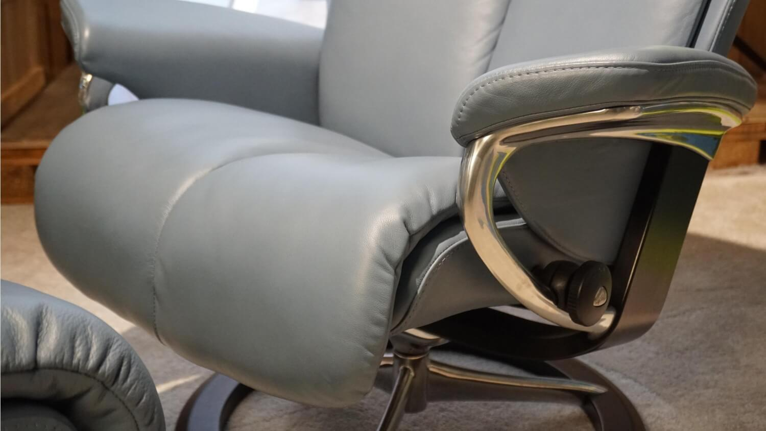 Stressless - Sessel Magic M Leder Paloma Grau Gestell Signature Schwarz Inklusive Hocker - 4