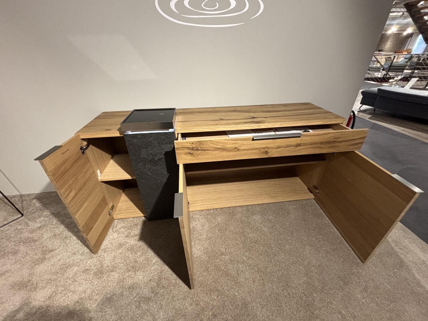 Voglauer - Sideboard V-Alpin Eiche Altholz Akzent Anthrazit mit Beleuchtung - 2